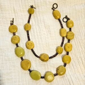 Unique Yellow Turquoise & Copper Chockers